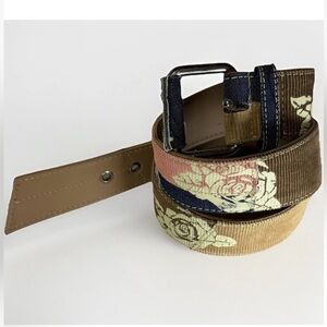 Boho Belt Floral Rose Corduroy Denim Patchwork Cowgirl Rodeo Festival Western L